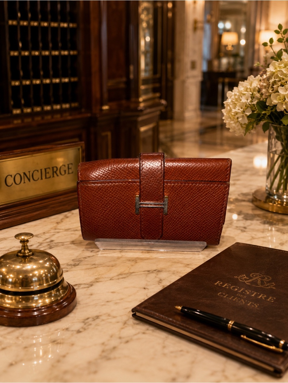 Hermès Bearn 3-Key Holder – Epsom Leather – Casaque Brown – Made in France - Picture 5 of 14